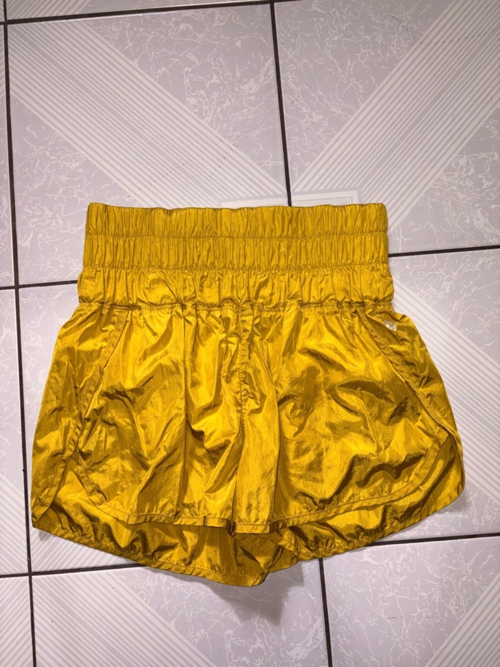 Free People Movement Mustard Yellow Women's High-Waist Shorts